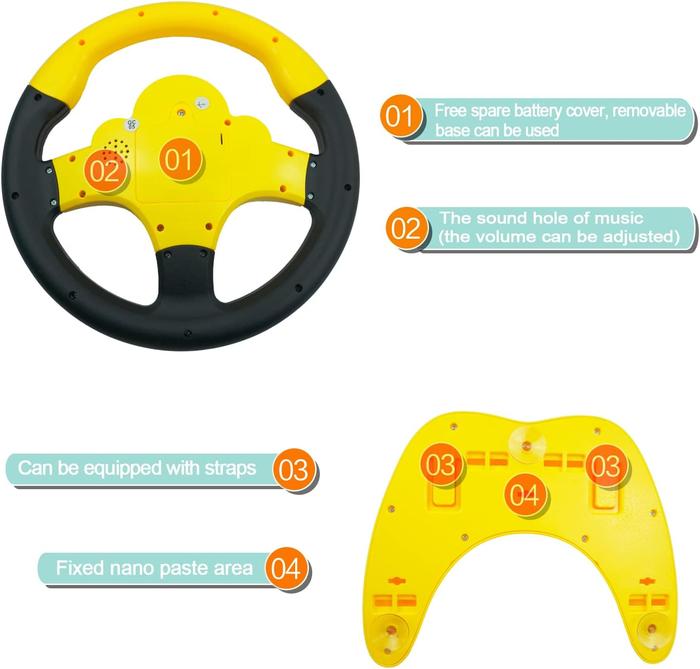 Interactive Baby Steering Wheel Toy with Lights and Sounds
