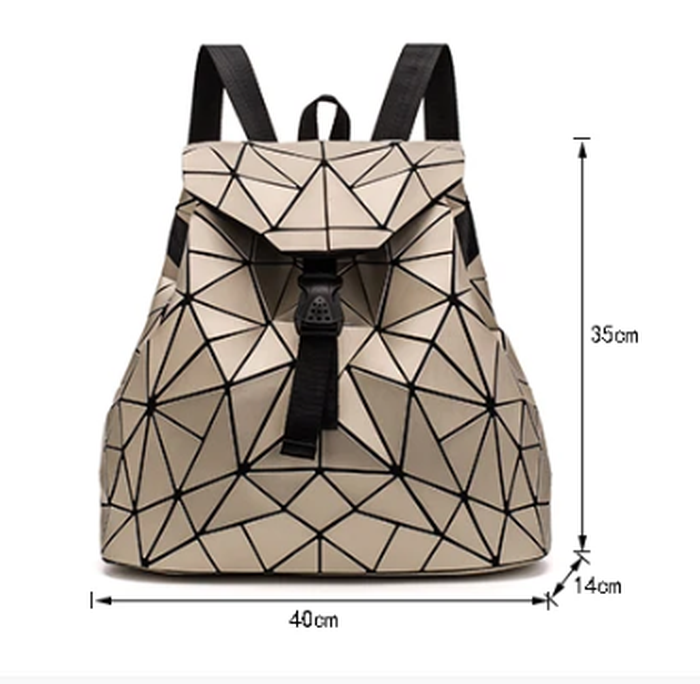 Holographic Geometric Matte Backpack