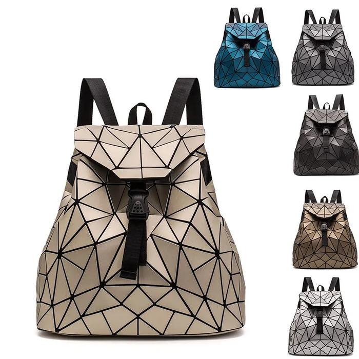 Holographic Geometric Matte Backpack
