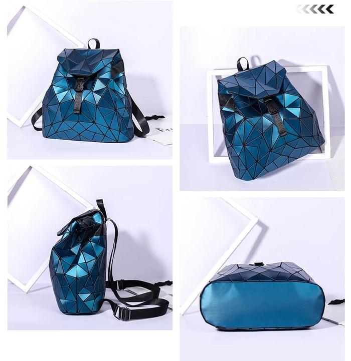 Holographic Geometric Matte Backpack