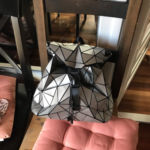 Holographic Geometric Matte Backpack photo review