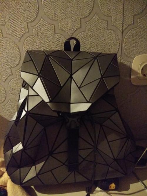 Holographic Geometric Matte Backpack photo review