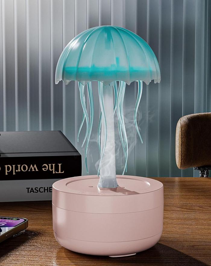 Jellyfish Dance Aromatherapy Essential Oil Diffuser, Ingenious Cute Small Humidifier with 7 Colors Night Light