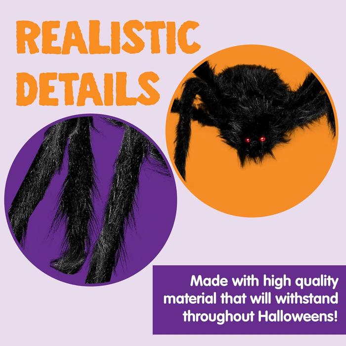 Halloween Outdoor Decorations Hairy Spider, Scary Giant Spider Fake Large Props for Yard Party Decor