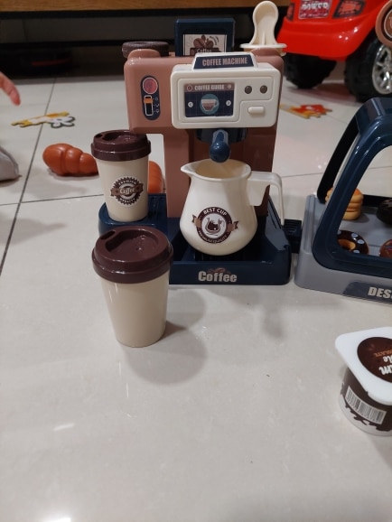 Kids Coffee Machine Toy Set with Simulation Food for Pretend Play photo review