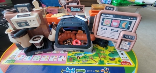 Kids Coffee Machine Toy Set with Simulation Food for Pretend Play photo review