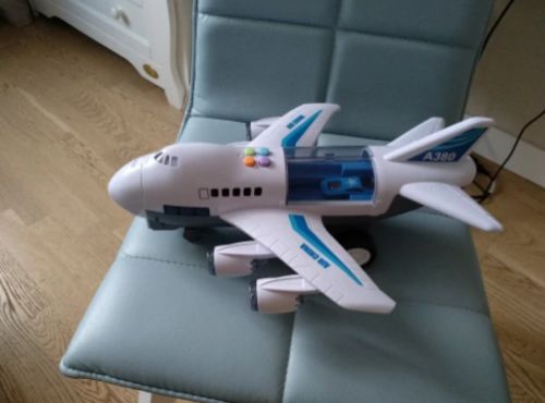 Kids Toys Passenger Plane Car, Early Education Sound And Light Track Toy Airliner photo review