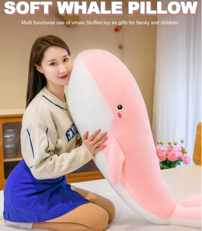 Giant Soft Plush Whale Toy for Kids Birthday