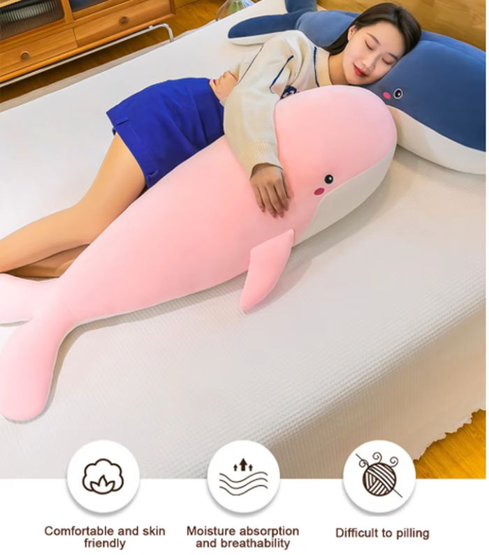 Giant Soft Plush Whale Toy for Kids Birthday