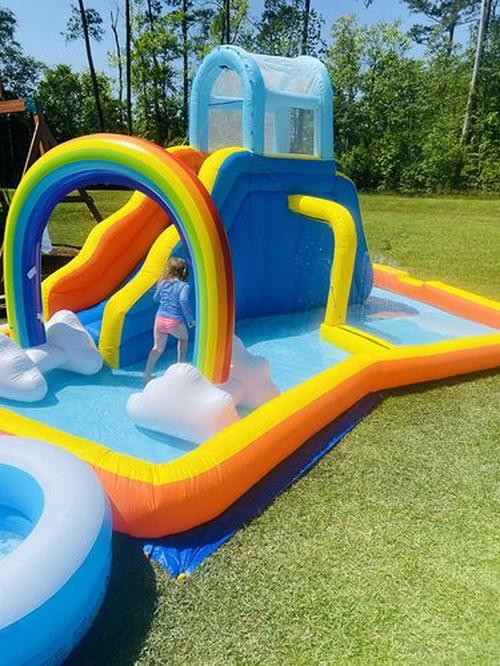 Large Kids Inflatable Water Sprinkler Toy, Inflatable Rainbow Sprinkler photo review