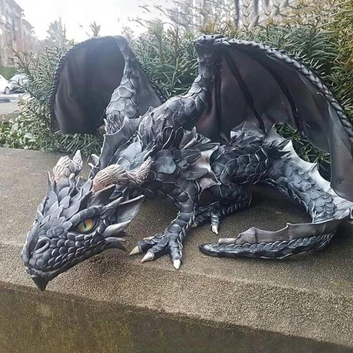 Gothic Garden Dragon Guardian Statue Outdoor Decor