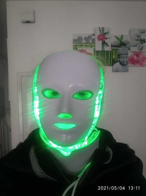 LED Light Therapy Facial Mask - Anti Aging Acne Wrinkles Skin Care Rejuvenation Face Phototherapy Mask photo review