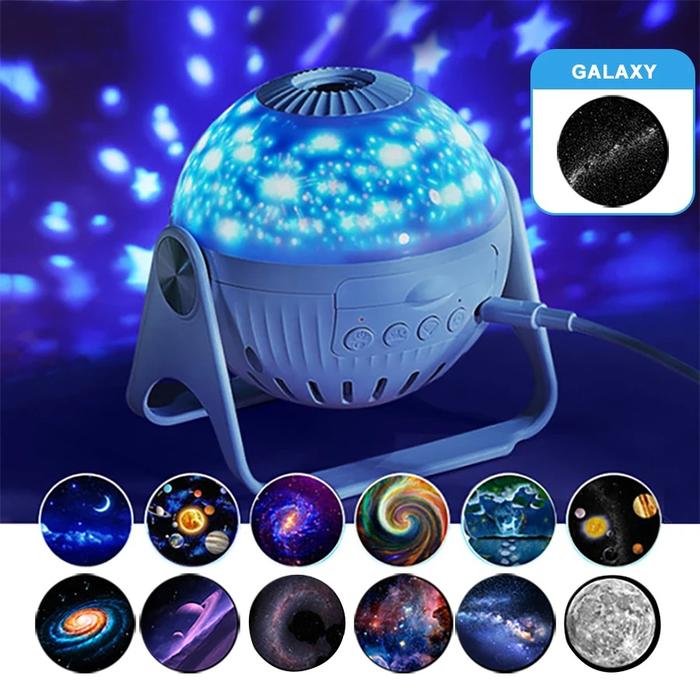 Galaxy Star Projector Night Light with 13 Film Discs