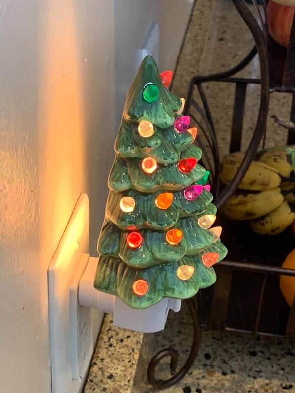 Vintage Ceramic Christmas Tree Night Light with Colorful Lights photo review