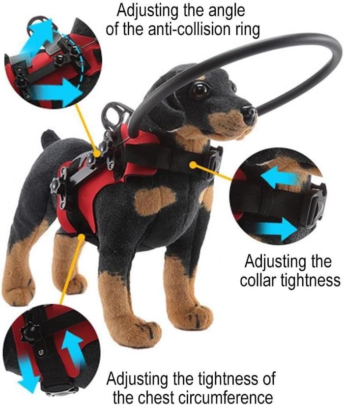 Lightweight Adjustable Blind Dog Halo Protective Anti-Collision Ring