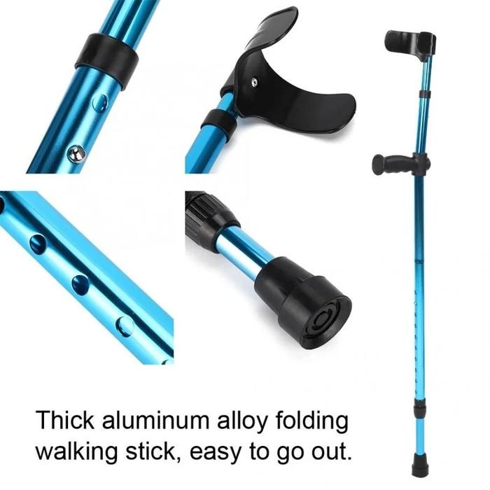Adjustable Folding Aluminum Alloy Walking Crutch Stick
