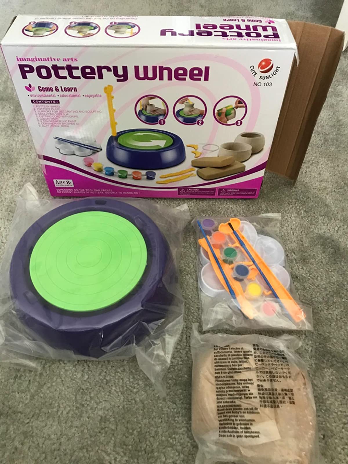 Pottery Wheel Kit Craft Toys For Kids With Paints And Tools Diy Toy Clay Pots Making photo review