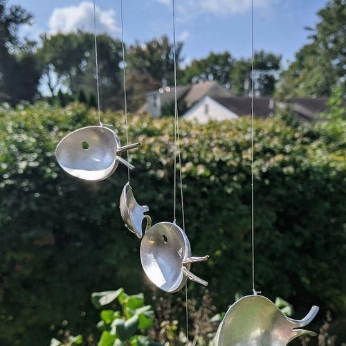 Lovely Fishing Man Spoon Fish Sculpture Wind Chime photo review