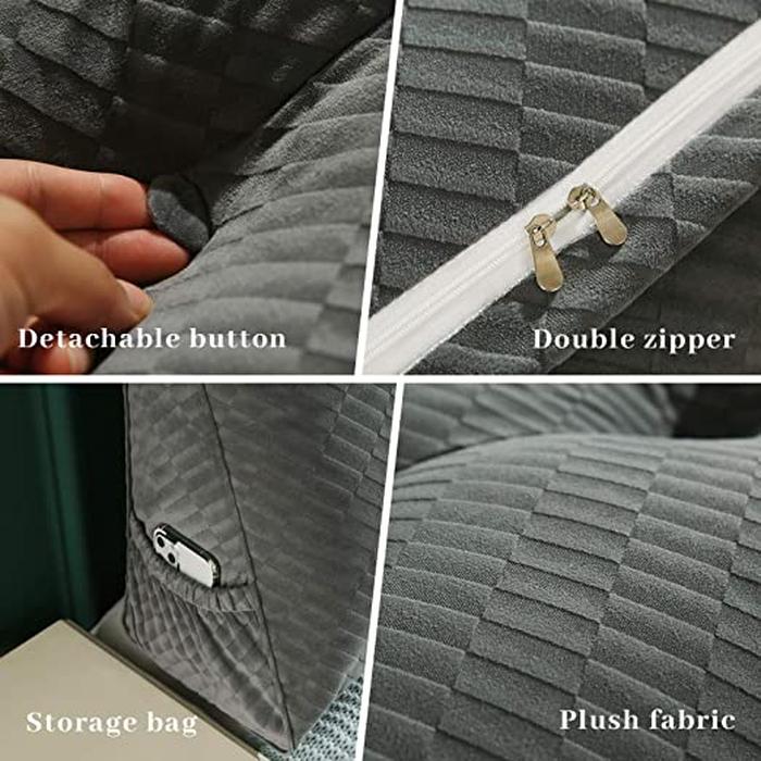 Three Dimensional Velvet Triangle Big Cushion Bedside Cushion