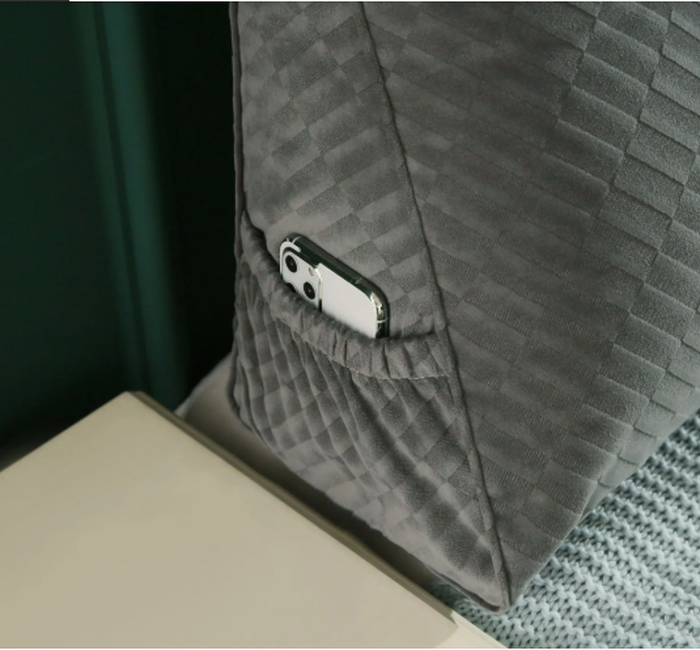 Three Dimensional Velvet Triangle Big Cushion Bedside Cushion
