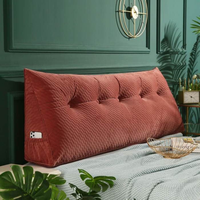 Three Dimensional Velvet Triangle Big Cushion Bedside Cushion