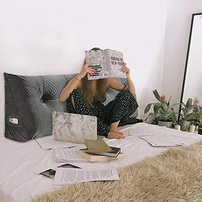 Three Dimensional Velvet Triangle Big Cushion Bedside Cushion
