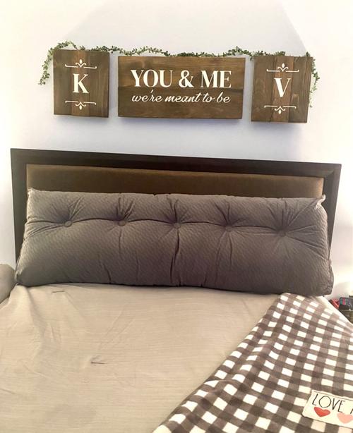 Three Dimensional Velvet Triangle Big Cushion Bedside Cushion photo review