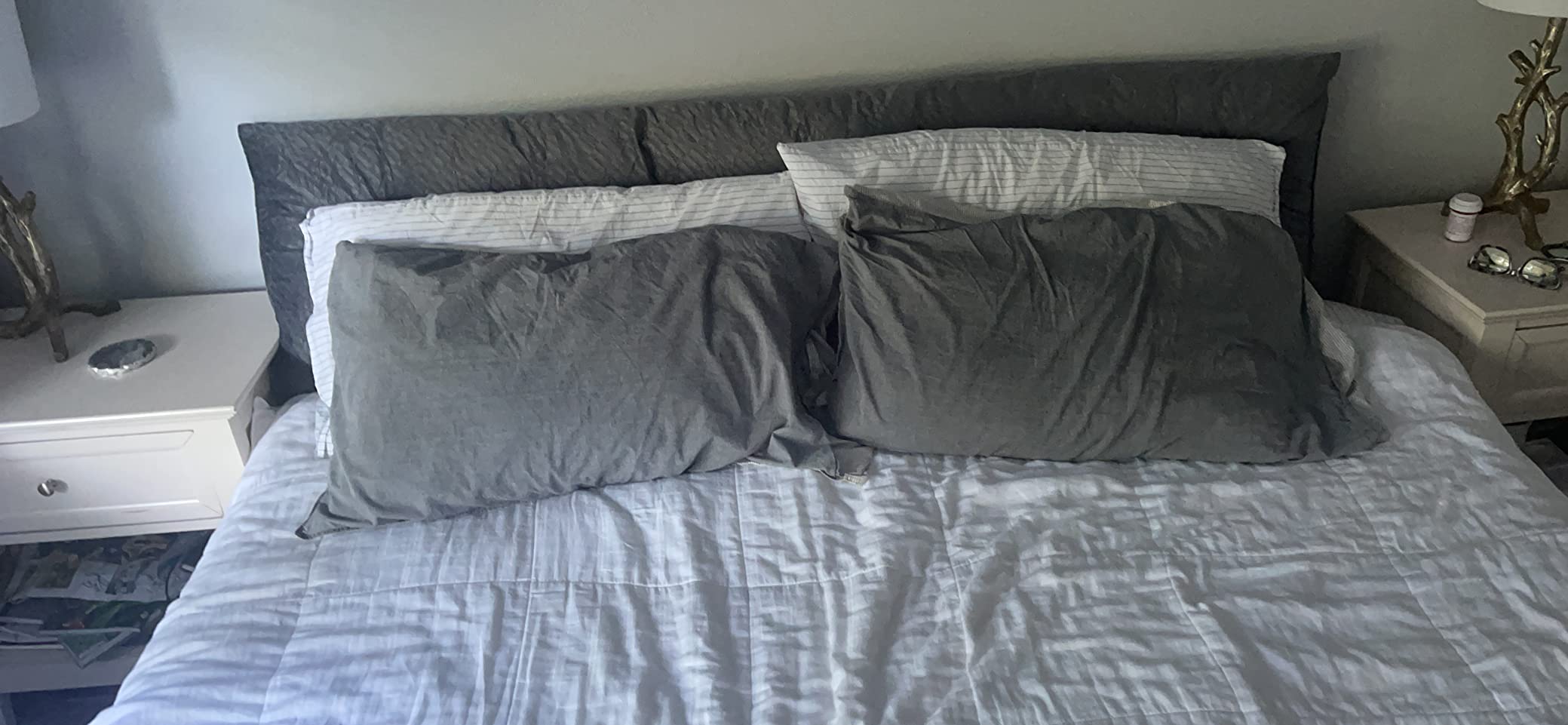 Luxury Triangular Wedge Pillow Bolster Bed Headboard photo review