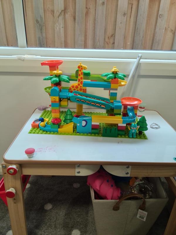 Marble Run for Kids, Classic Big Size Blocks Set, Crazy Marble Run Building Blocks with 4 Balls Race Track photo review