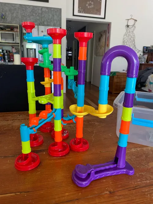 Marble Run Set Building Blocks Glass Marbles, Girls Boys Toys STEM Maze Educational Race Game photo review