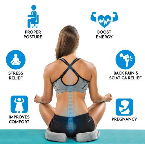 Memory Foam Gel Seat Cushion for Tailbone, Sciatica, and Back Pain Relief