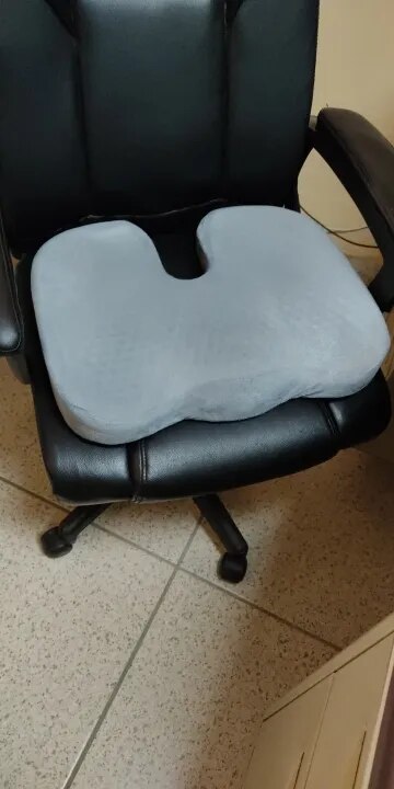 Memory Foam Gel Seat Cushion for Tailbone, Sciatica, and Back Pain Relief photo review