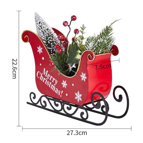 Christmas Metal Sleigh with Lights for Indoor Decoration