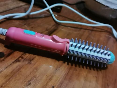 Mini Curling Iron Brush, Mini Hair Straightener Brush, Tourmaline Ceramic Travel Size Hair Curler photo review