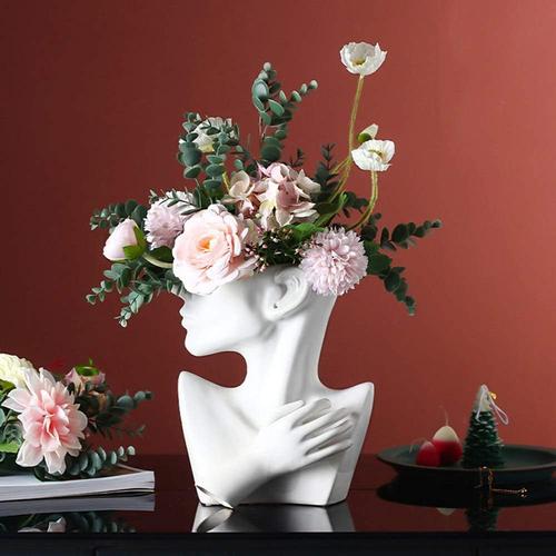 Modern Abstract Ceramic Head Vase for Home Decor