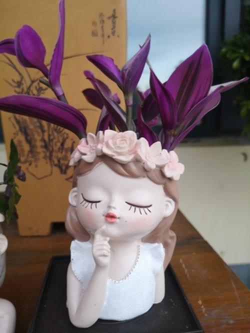 Cute Girl Succulent Cactus Flower Pots for Home Decor photo review