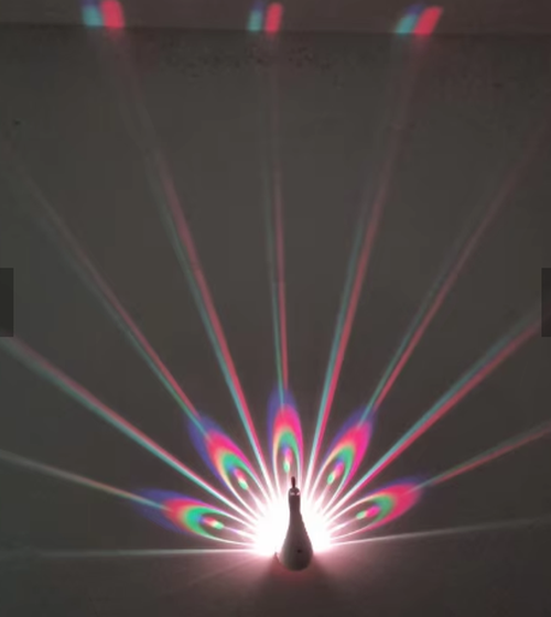 Modern Peacock Wall Lamp Colorful 3D Bedroom Light photo review
