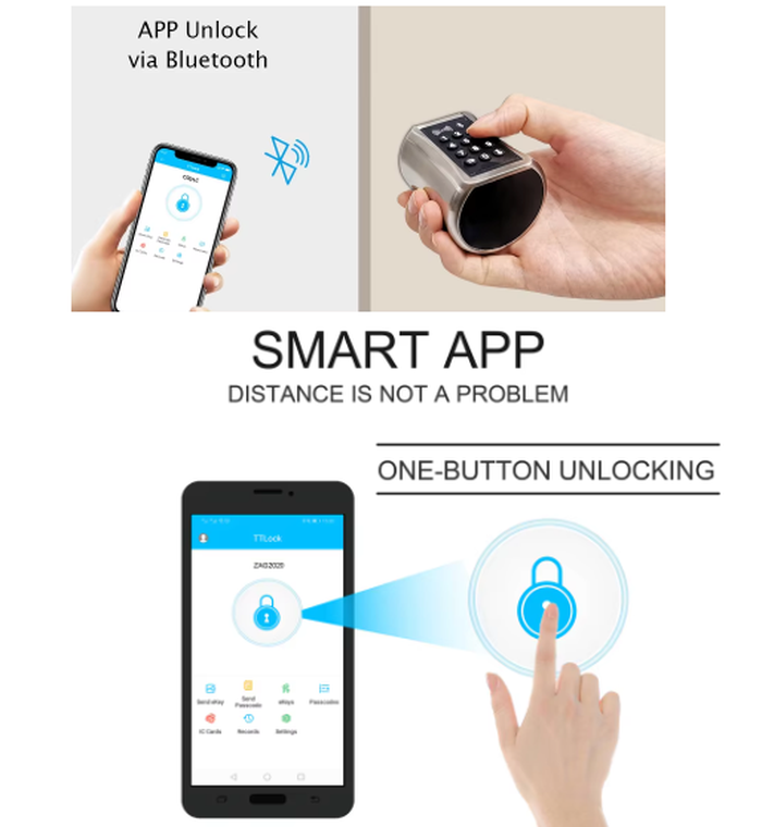 Waterproof Bluetooth Smart Cylinder Lock with App Control