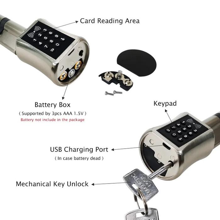 Waterproof Bluetooth Smart Cylinder Lock with App Control