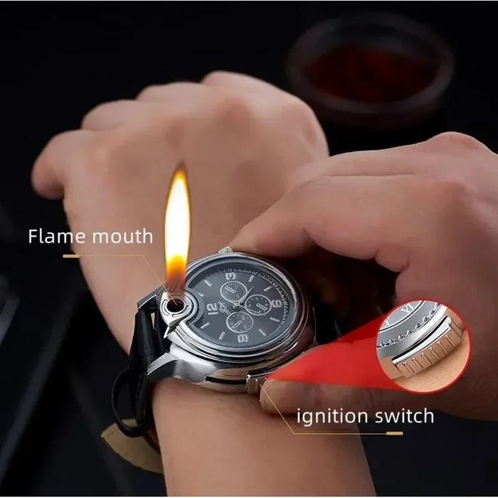 Multifunctional Refillable Watch with Built-In Gas Lighter