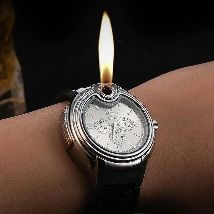 Multifunctional Refillable Watch with Built-In Gas Lighter