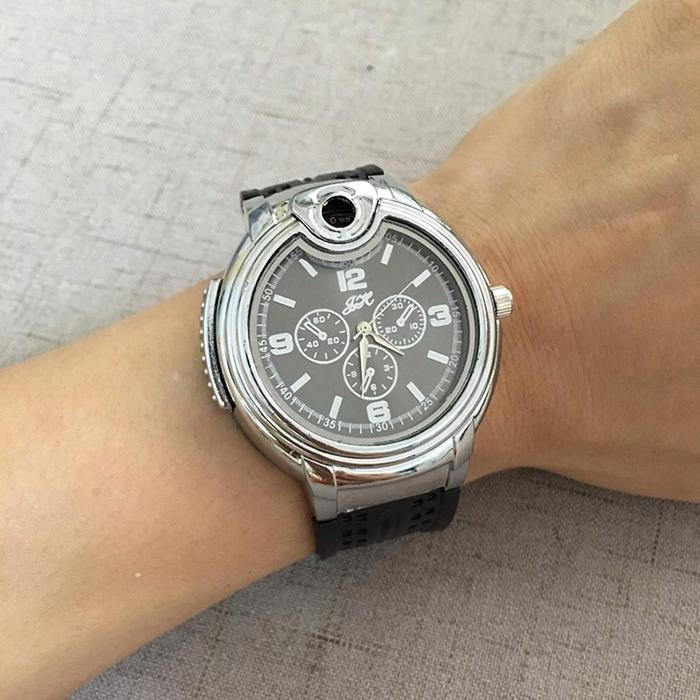 Multifunctional Refillable Watch with Built-In Gas Lighter