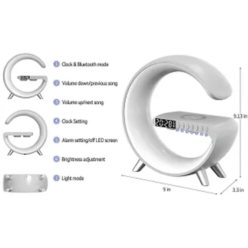 Multipurpose Bluetooth Speaker, Lamp, Charger, Alarm Clock