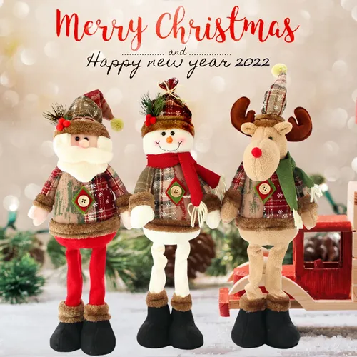 Christmas Dolls Tree Decor with Reindeer Snowman Santa Claus for Home Decoration