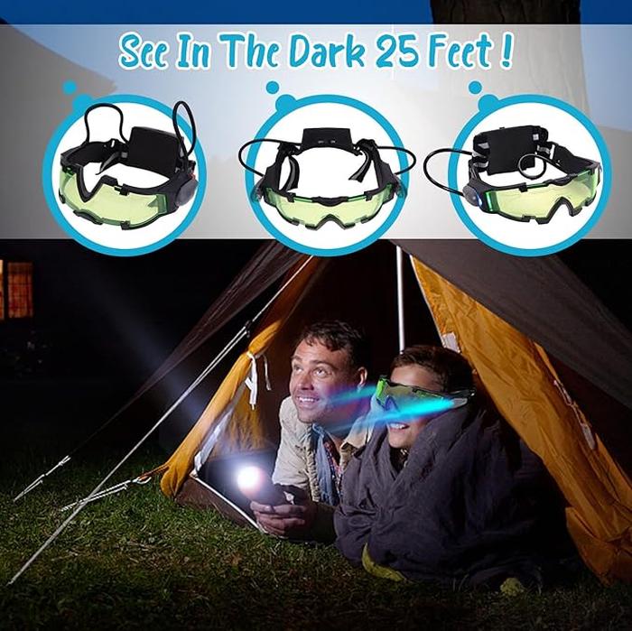 Night Vision Goggles, Adjustable Kids-Led Night Goggles Eye Protection Glass with Anti-laser Lens