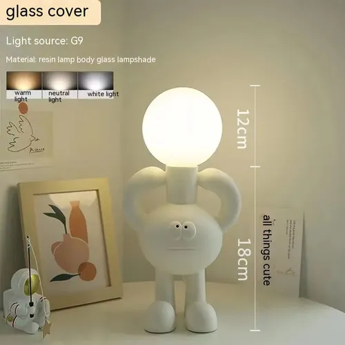 Nordic Big Foot Resin Table Lamp with Cartoon Glass Ball Cover for Home Decoration