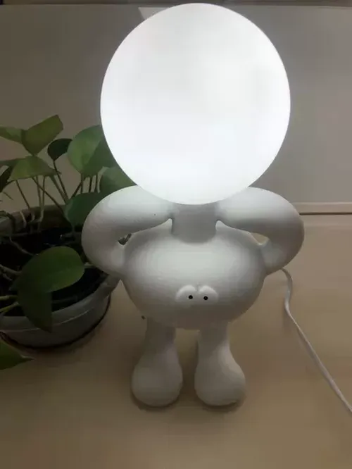 Nordic Big Foot Resin Table Lamp with Cartoon Glass Ball Cover for Home Decoration photo review