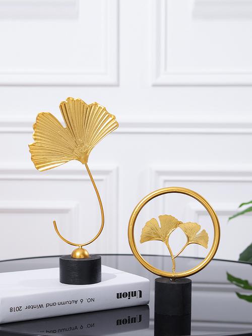 Jolly Golden Gingko Leaf Decor,Nordic Light Luxury Style Creative Metal  Crafts Ginkgo Leaf Ornaments Home Decoration Living Room Porch Wine Cabinet  Furnishings 