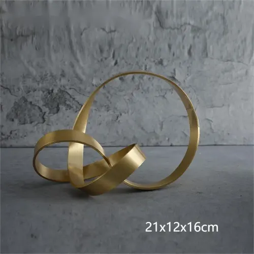 Nordic Minimalist Metal Hollow Abstract Art Ornaments for Home Decor
