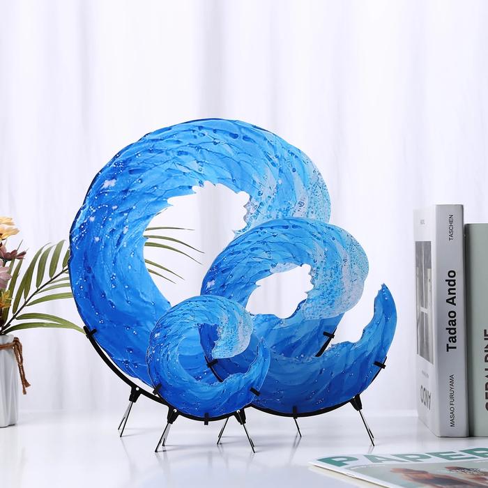 Ocean Wave Fused Glass Sculpture